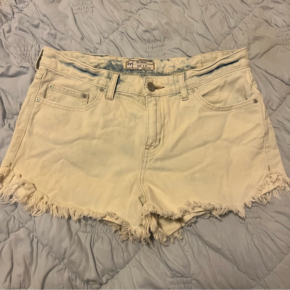 Free People bleached denim cutoff shorts
